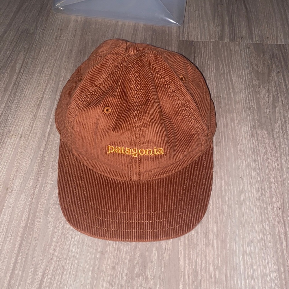 Orange Patagonia corduroy cap